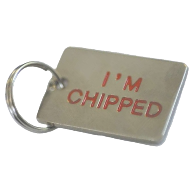 ASEC Pet Tag I Am Chipped - Chrome Plated