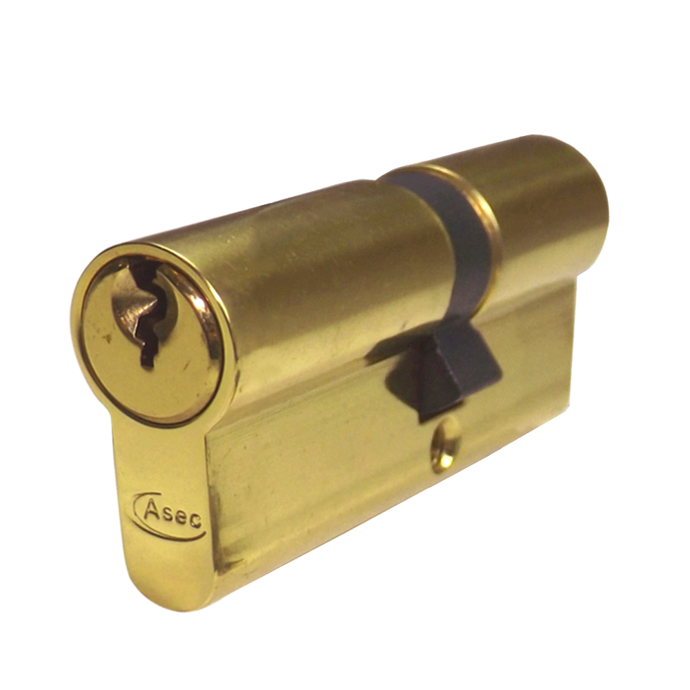 ASEC 5-Pin Euro Double Cylinder 60mm 30/30 25/10/25 Keyed To Differ - Polished Brass