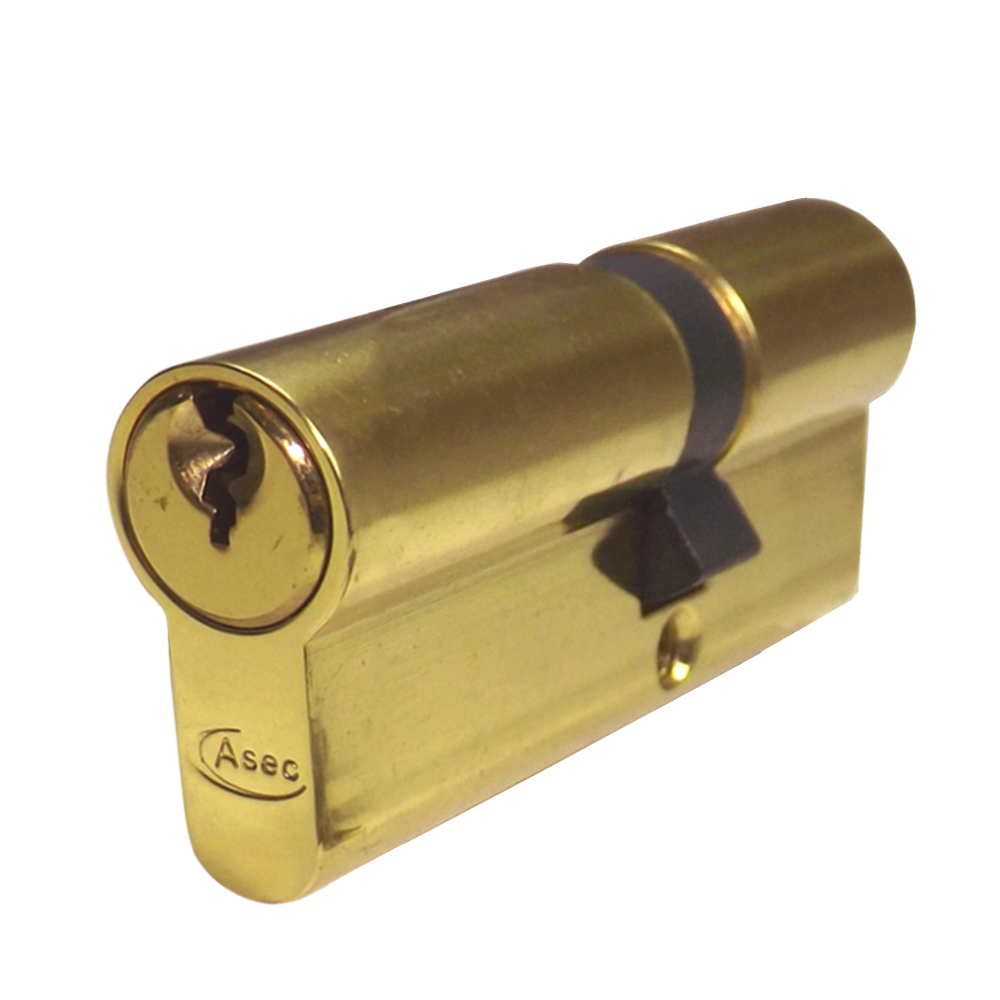 ASEC 5-Pin Euro Double Cylinder 65mm 30/35 25/10/30 Keyed To Differ - Polished Brass