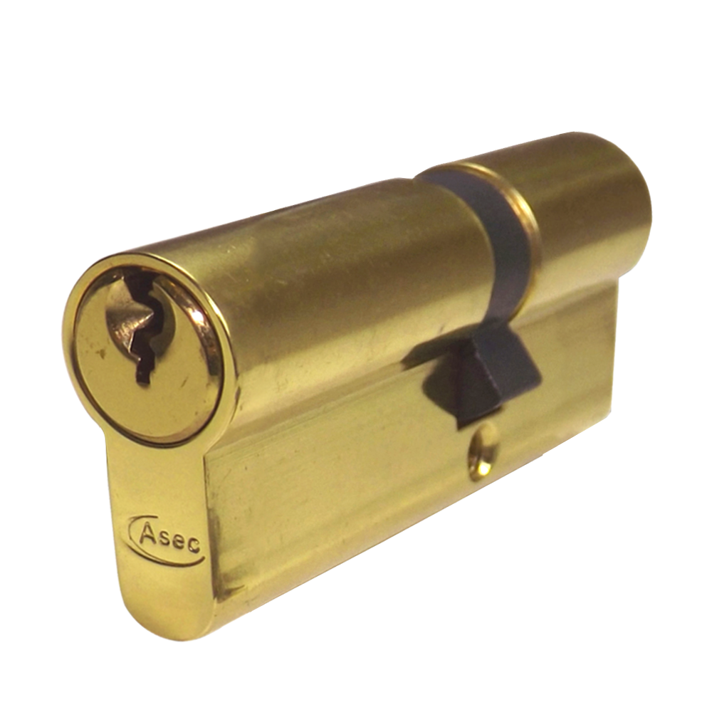 ASEC 5-Pin Euro Double Cylinder 70mm 30/40 25/10/35 Keyed To Differ - Polished Brass