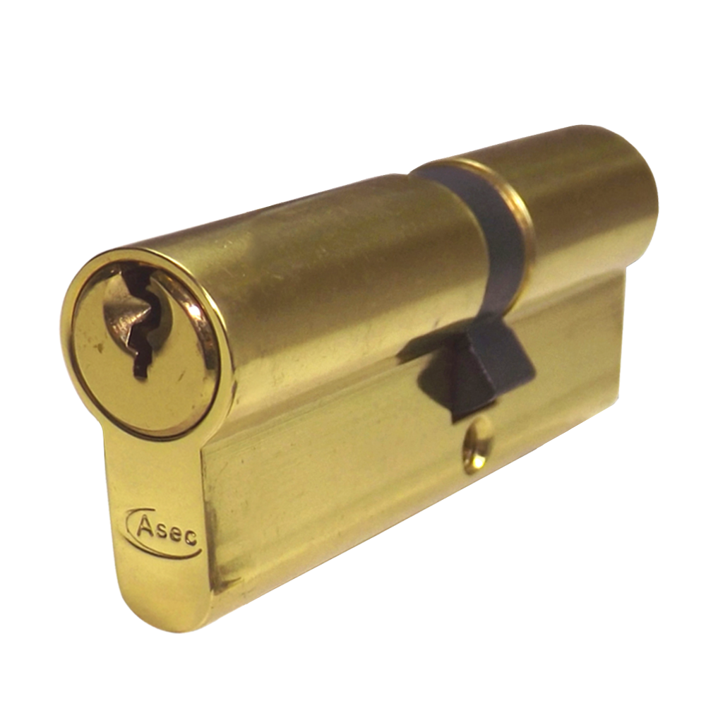 ASEC 5-Pin Euro Double Cylinder 75mm 35/40 30/10/35 Keyed To Differ - Polished Brass