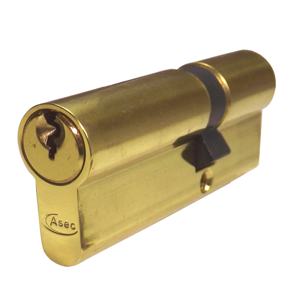 ASEC 5-Pin Euro Double Cylinder 80mm 30/50 25/10/45 Keyed To Differ - Polished Brass