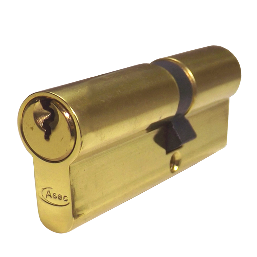 ASEC 5-Pin Euro Double Cylinder 80mm 35/45 30/10/40 Keyed To Differ - Polished Brass