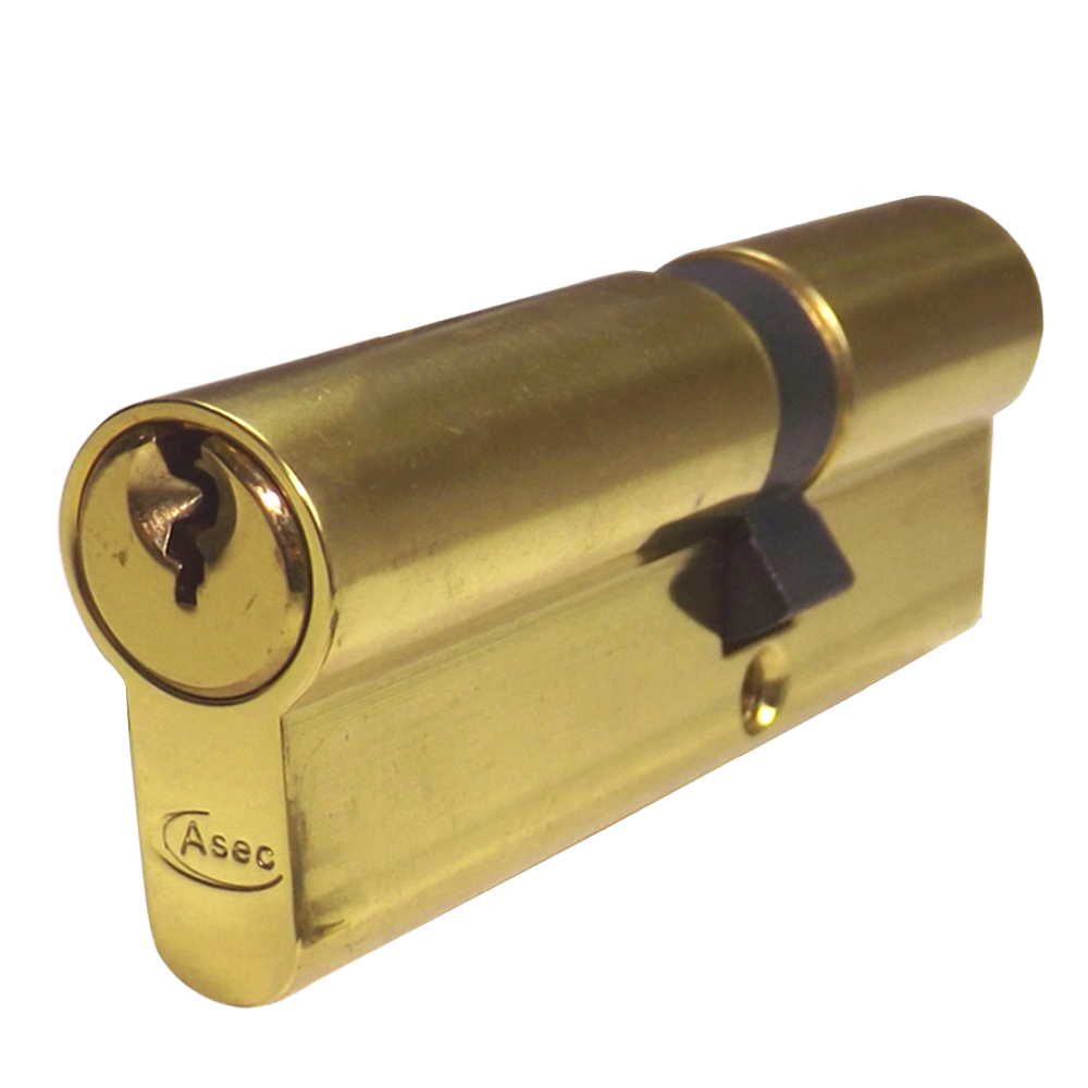 ASEC 5-Pin Euro Double Cylinder 85mm 35/50 30/10/45 Keyed To Differ - Polished Brass