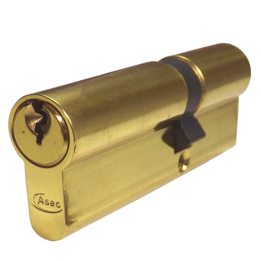 ASEC 5-Pin Euro Double Cylinder 90mm 35/55 30/10/50 Keyed To Differ - Polished Brass
