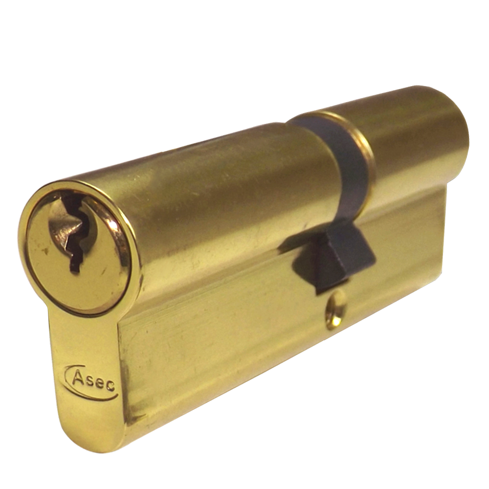 ASEC 5-Pin Euro Double Cylinder 90mm 40/50 35/10/45 Keyed To Differ - Polished Brass