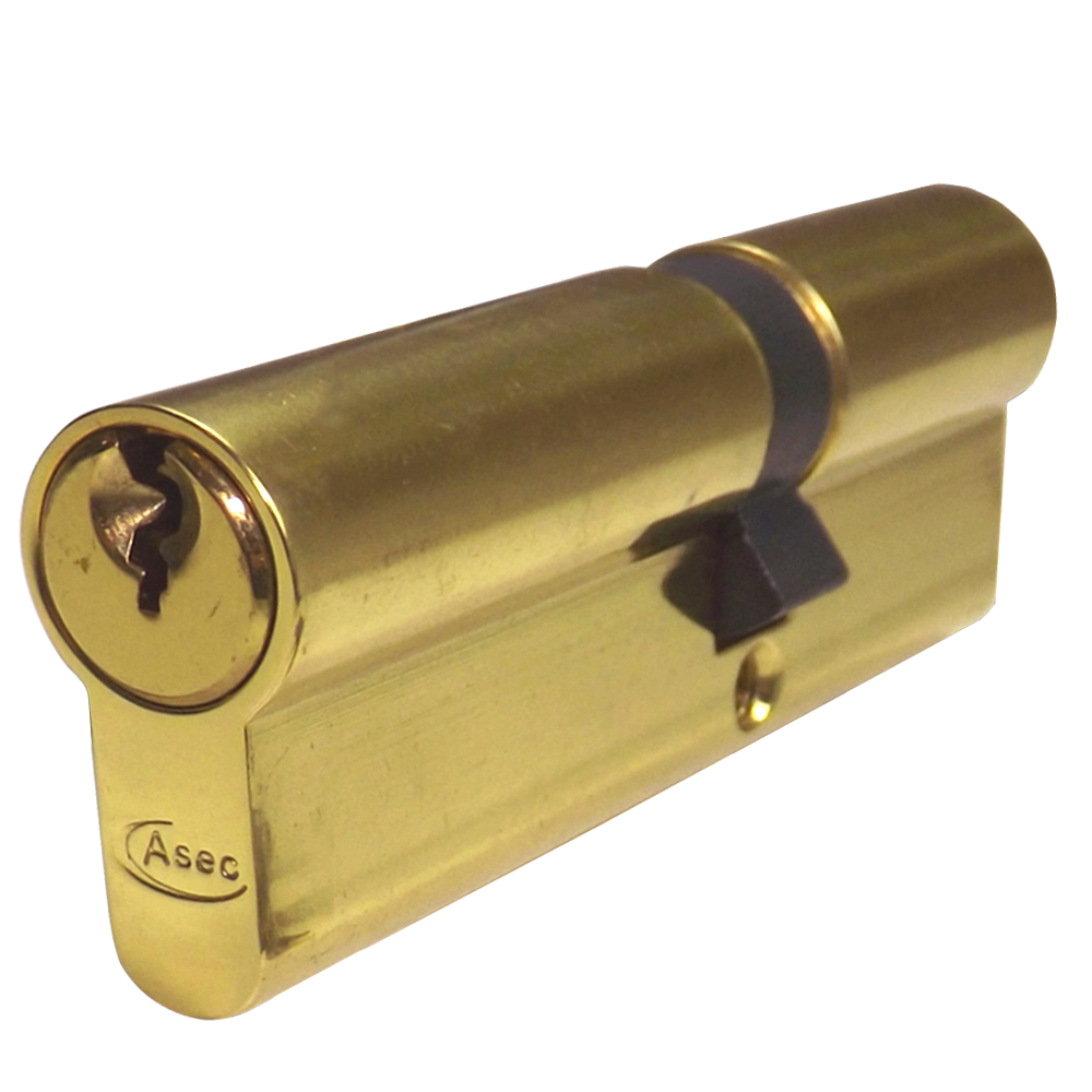 ASEC 5-Pin Euro Double Cylinder 95mm 40/55 35/10/50 Keyed To Differ - Polished Brass
