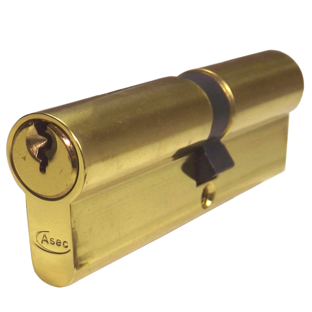 ASEC 5-Pin Euro Double Cylinder 95mm 45/50 40/10/45 Keyed To Differ - Polished Brass