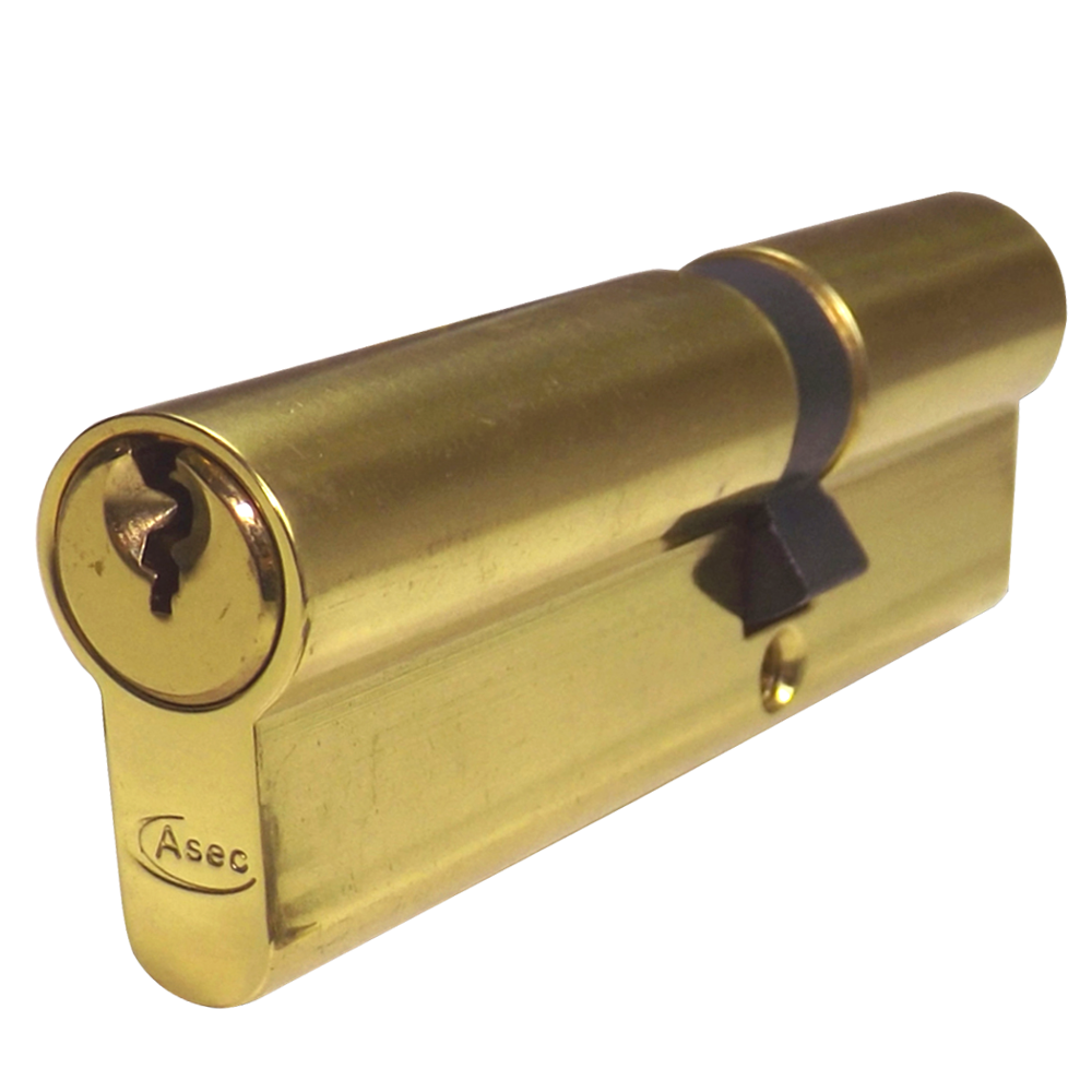 ASEC 5-Pin Euro Double Cylinder 100mm 40/60 35/10/55 Keyed To Differ - Polished Brass