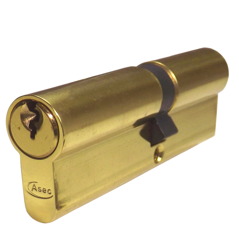 ASEC 5-Pin Euro Double Cylinder 100mm 45/55 40/10/50 Keyed To Differ - Polished Brass