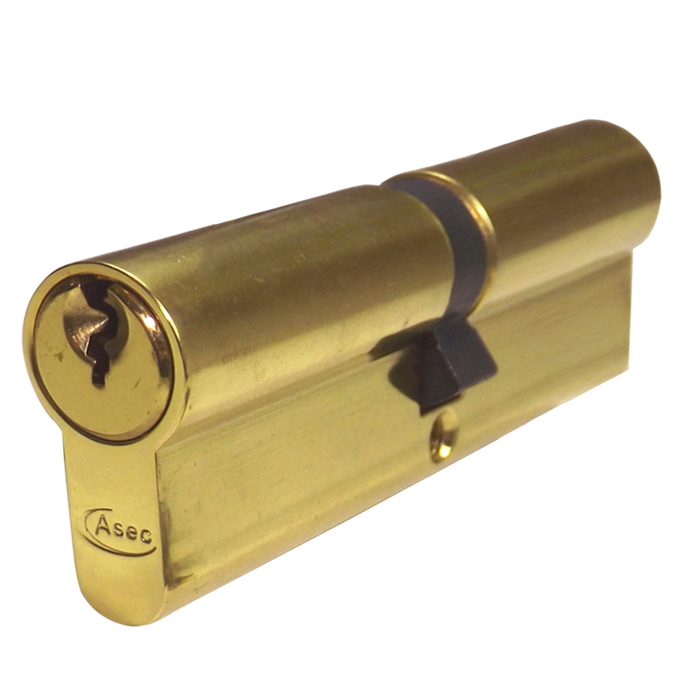 ASEC 5-Pin Euro Double Cylinder 100mm 50/50 45/10/45 Keyed To Differ - Polished Brass