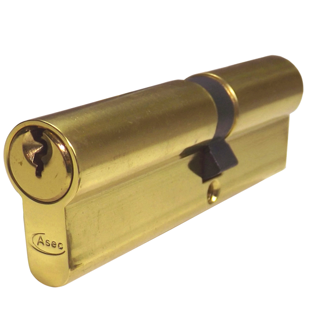 ASEC 5-Pin Euro Double Cylinder 105mm 45/60 40/10/55 Keyed To Differ - Polished Brass