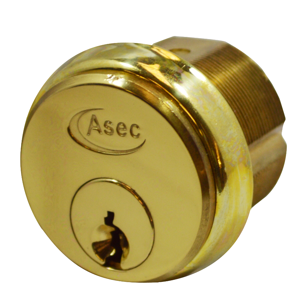 ASEC 5-Pin Screw-In Cylinder Keyed To Differ Single - Polished Brass