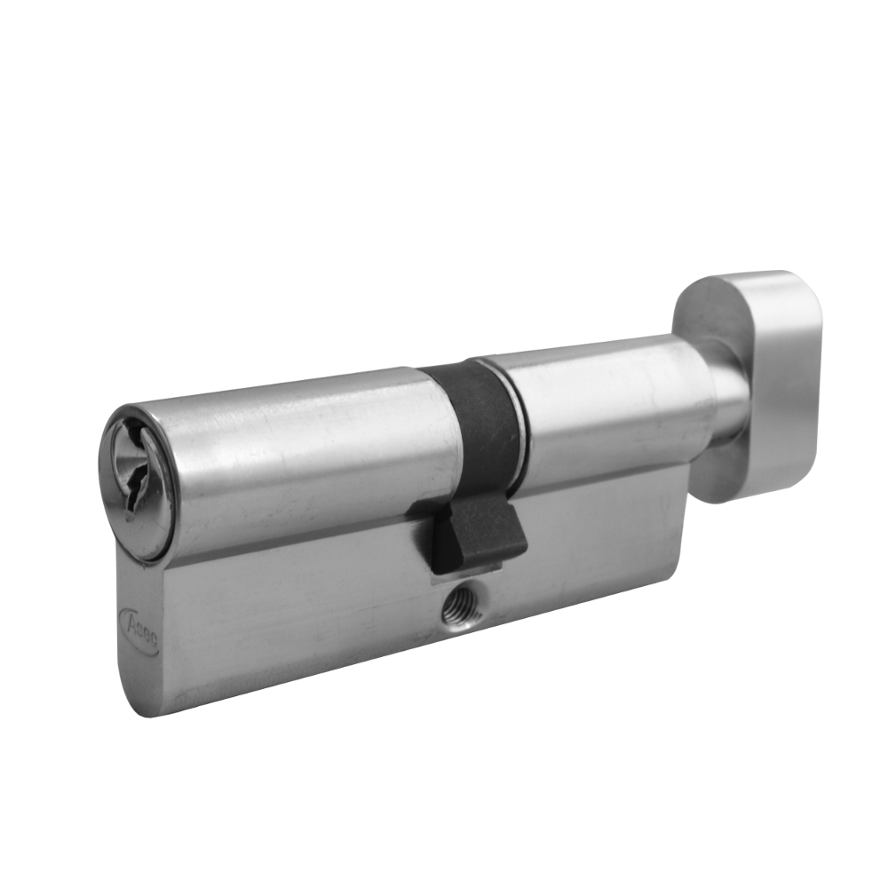ASEC 5-Pin Euro Key & Turn Cylinder 80mm 45/T35 40/10/T30 Keyed To Differ - Nickel Plated