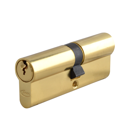 ASEC 6-Pin Euro Double Cylinder 70mm 35/35 30/10/30 Keyed To Differ - Polished Brass