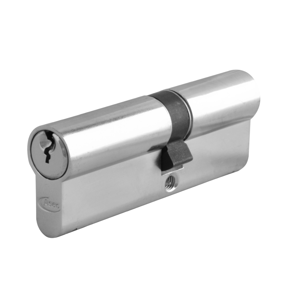 ASEC 6-Pin Euro Double Cylinder 80mm 35/45 30/10/40 Keyed To Differ - Nickel Plated