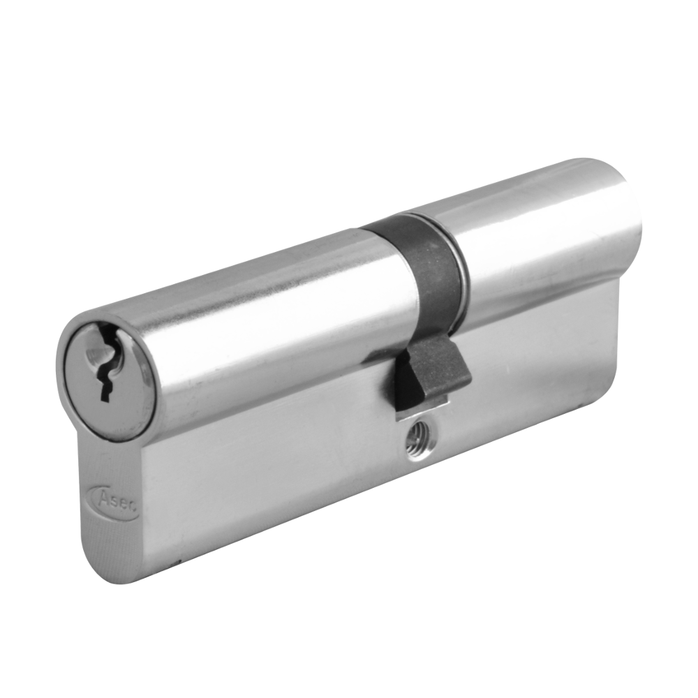 ASEC 6-Pin Euro Double Cylinder 90mm 40/50 35/10/45 Keyed To Differ - Nickel Plated