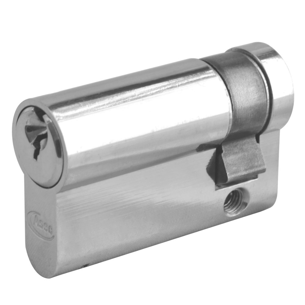 ASEC 6-Pin Euro Half Cylinder 50mm 40/10 Keyed To Differ - Nickel Plated