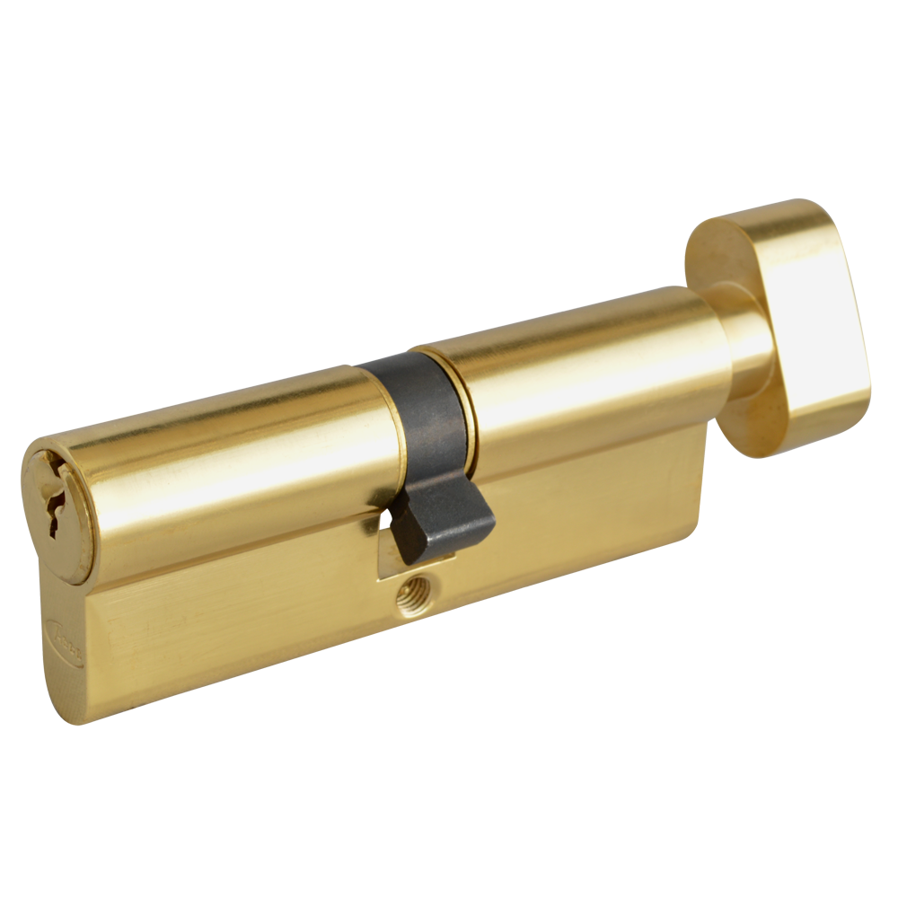 ASEC 6-Pin Euro Key & Turn Cylinder 80mm 40/T40 35/10/T35 Keyed To Differ - Polished Brass
