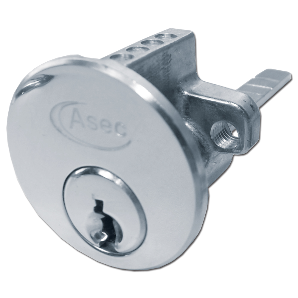 ASEC 6-Pin Rim Cylinder Keyed To Differ - Polished Chrome