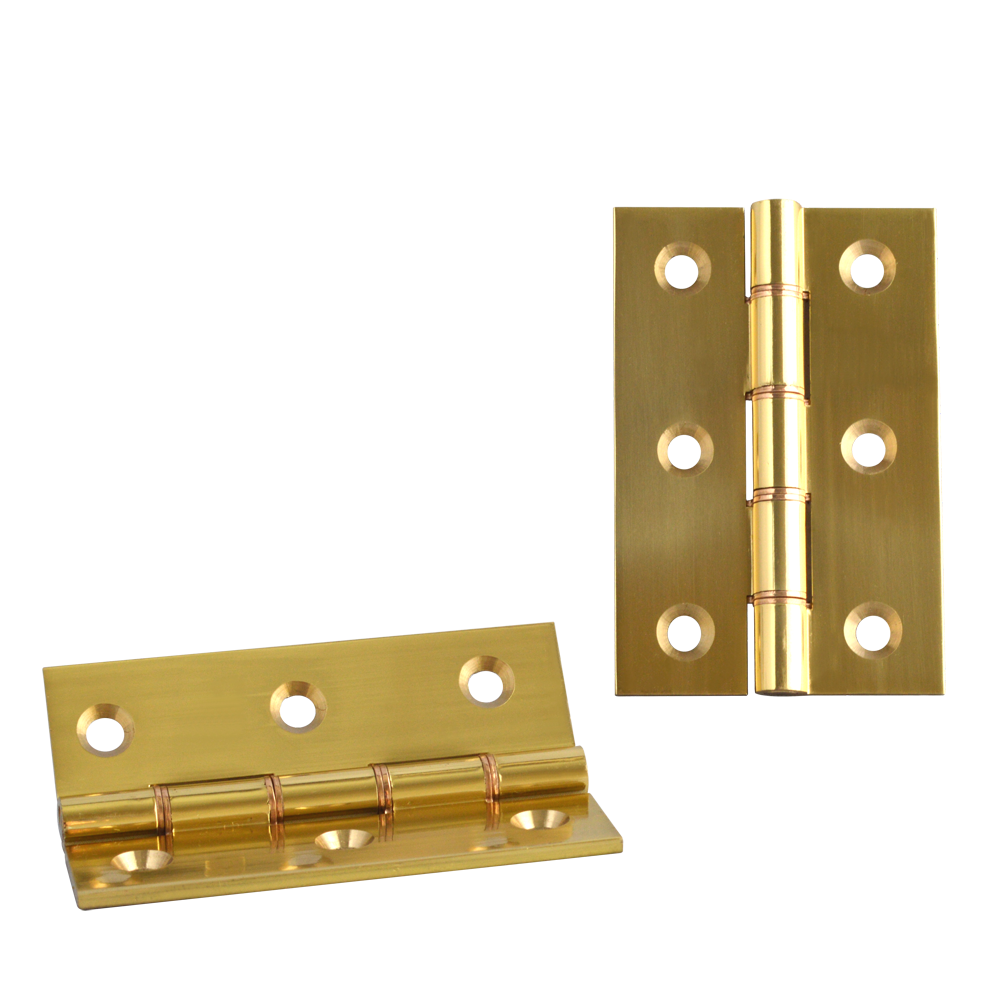ASEC Double Steel Washer Hinge 75mm X 50mm X 2.50mm - Polished Brass