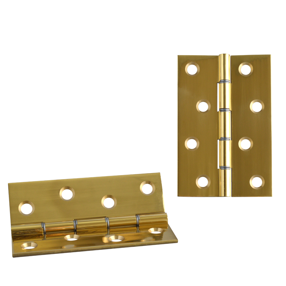 ASEC Double Steel Washer Hinge 102mm X 67mm X 4mm - Polished Brass