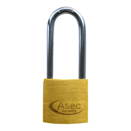 ASEC KA Long Shackle Brass Padlock 30mm Keyed Alike To CX