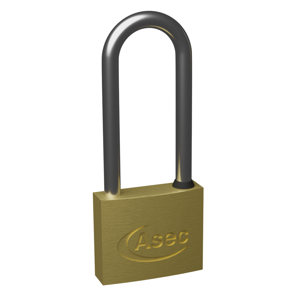 ASEC KD Long Shackle Brass Padlock 40mm Keyed To Differ Pro
