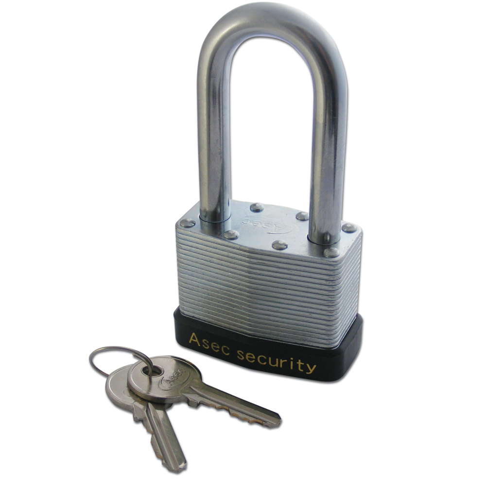 ASEC 787 & 797 Open Shackle Laminated Padlock 50mm Keyed To Differ Long Shackle Pro