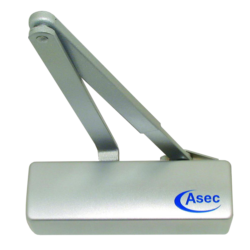 ASEC Classic Size 3-4 Overhead Door Closer Silver Enamelled