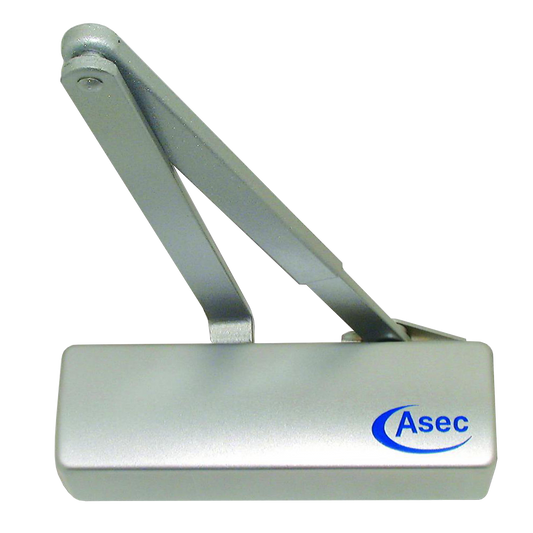 ASEC Classic Size 3-4 Overhead Door Closer Silver Enamelled