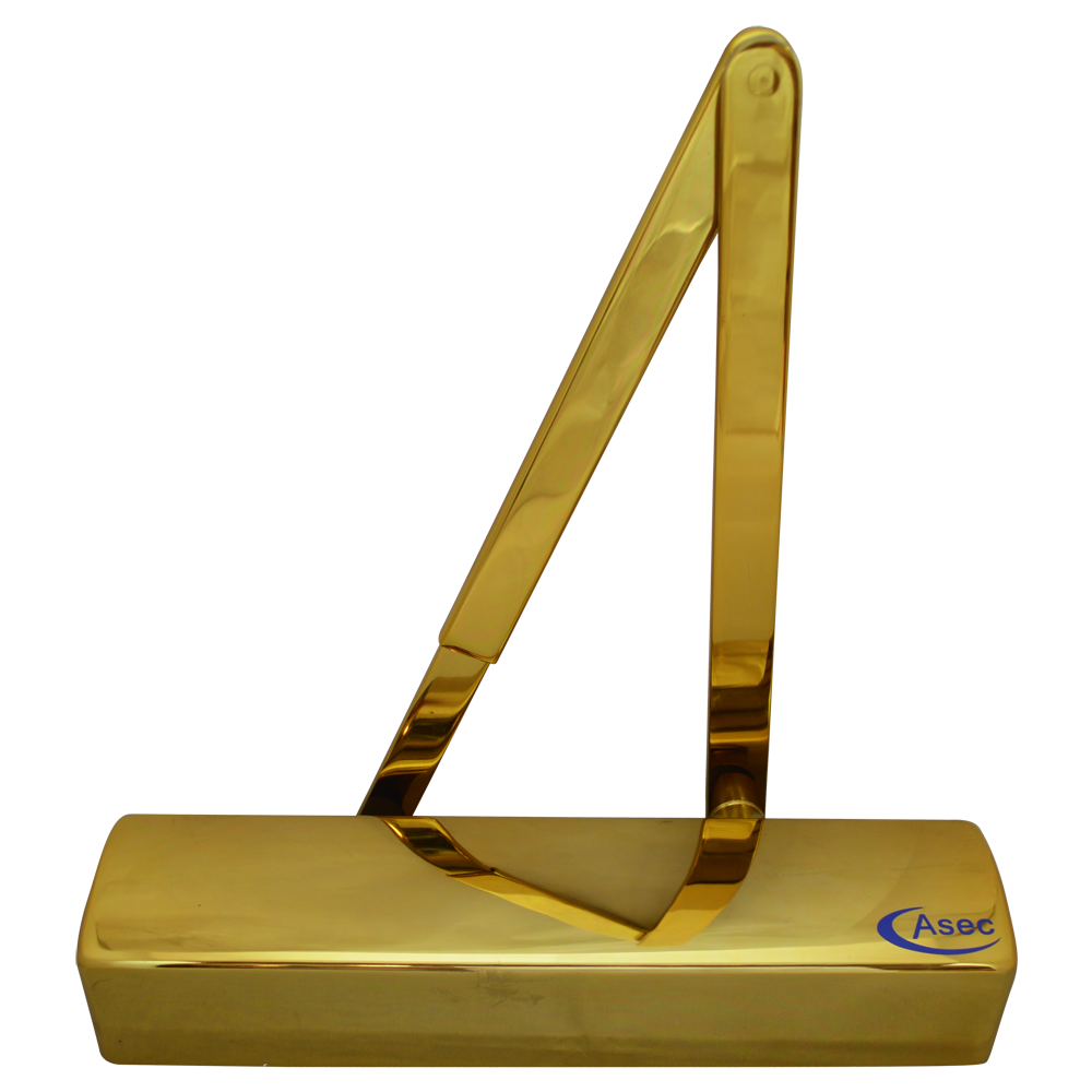 ASEC Classic Size 1-6 Overhead Door Closer Polished Brass