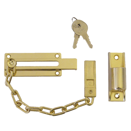 ASEC Locking Door Chain KD Pro - Polished Brass