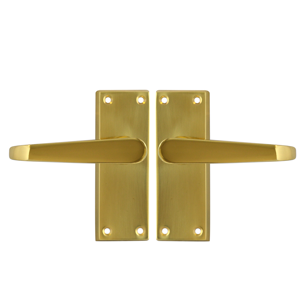 ASEC Victorian Plate Mounted Lever Furniture Lever Latch Pro - Polished Brass