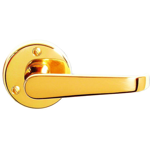 ASEC Victorian Round Rose Lever Furniture Pro - Polished Brass