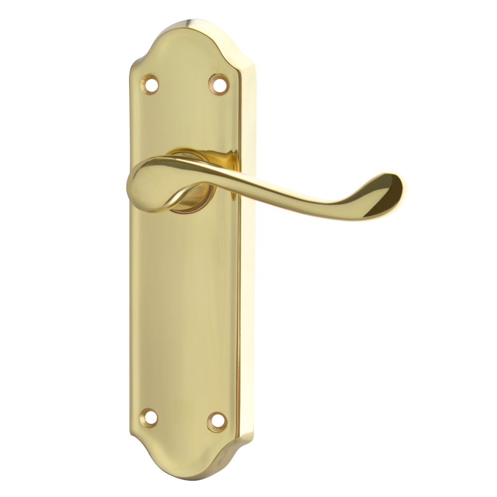 ASEC Ashstead Plate Mounted Lever Furniture Long Plate Lever Latch Pro - Polished Brass