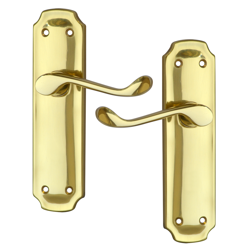 ASEC Birkdale Plate Mounted Lever Furniture Lever Latch Pro - Polished Brass