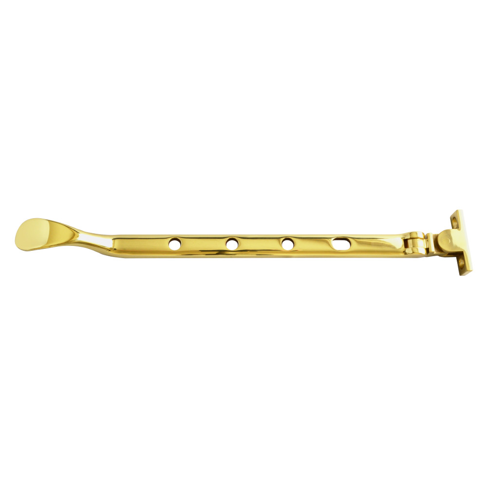 ASEC Victorian Casement Stay 254mm - Polished Brass