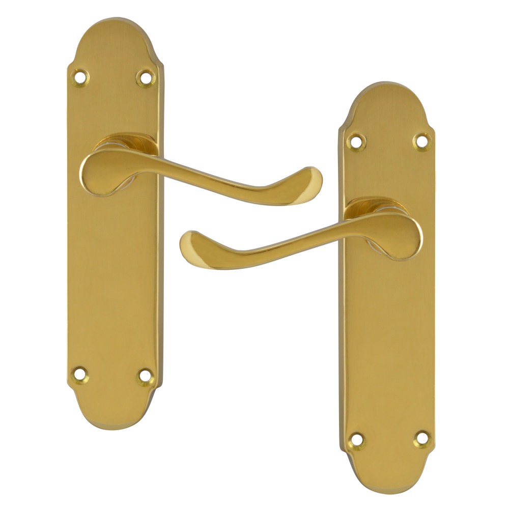 ASEC Oakley Plate Mounted Lever Furniture Lever Latch - Polished Brass