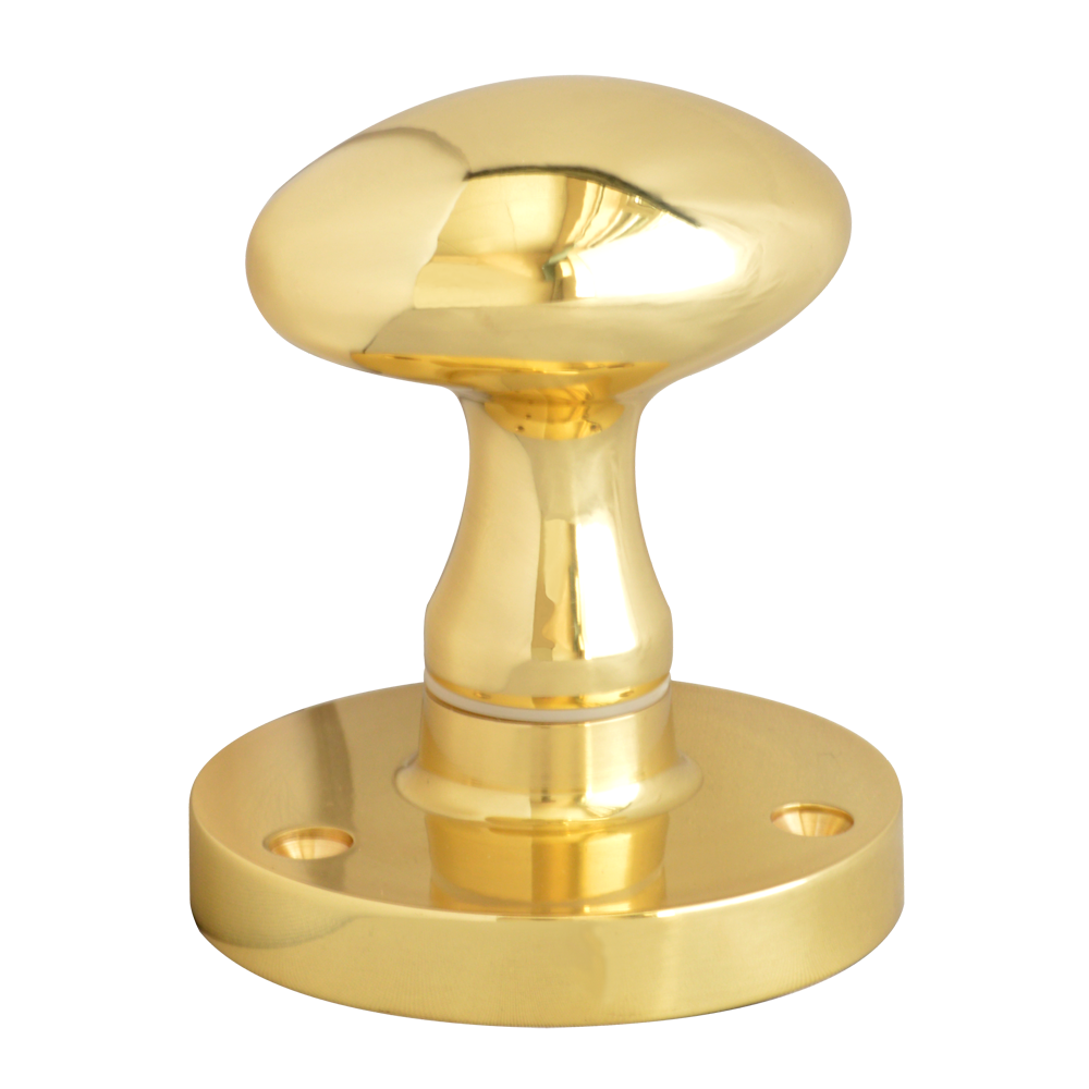 ASEC Victorian 57mm Rose Mortice Knob Oval - Polished Brass