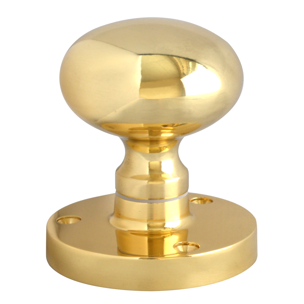 ASEC Victorian 57mm Rose Mortice Knob Mushroom - Polished Brass