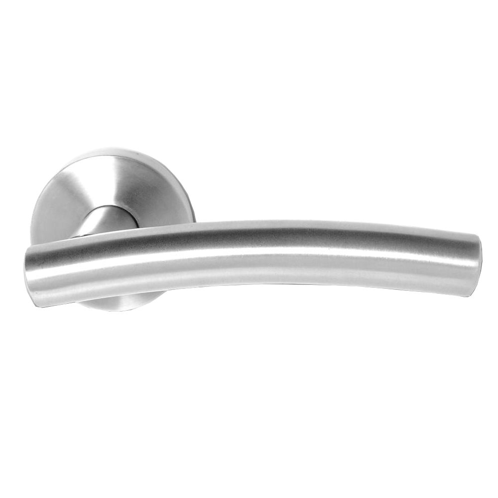 ASEC Stainless Steel Round Rose Lever Furniture Curved - Satin Stainless Steel