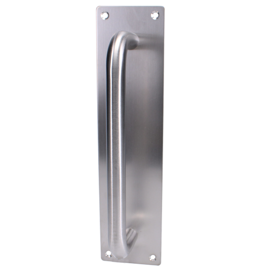 ASEC Plate Mounted 75mm Stainless Steel Pull Handle 225mm - Satin Stainless Steel
