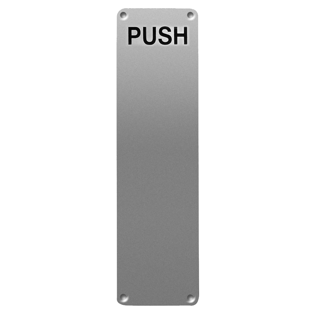 ASEC 75mm Wide Stainless Steel Push Finger Plate 300mm x 75mm `Push` - Stainless Steel