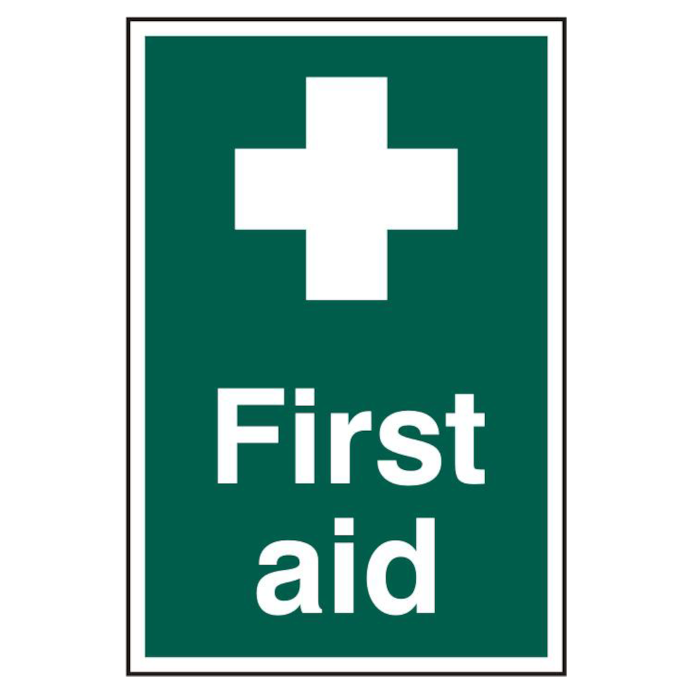 ASEC First Aid 200mm x 300mm PVC Self Adhesive Sign 1 Per Sheet - Green