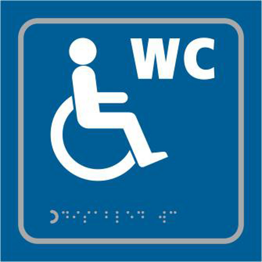 ASEC Disabled 150mm x 150mm Taktyle (Braille) Self Adhesive Sign 1 Per Sheet - Blue