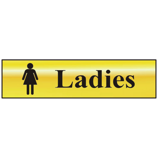 ASEC Ladies 200mm x 50mm Gold Self Adhesive Sign 1 Per Sheet - Gold