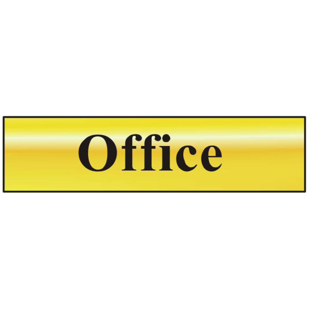 ASEC Office 200mm x 50mm Gold Self Adhesive Sign 1 Per Sheet - Gold