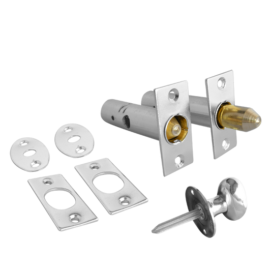 ASEC Door Security Rack Bolt & Turn 60mm Pro - Chrome Plated