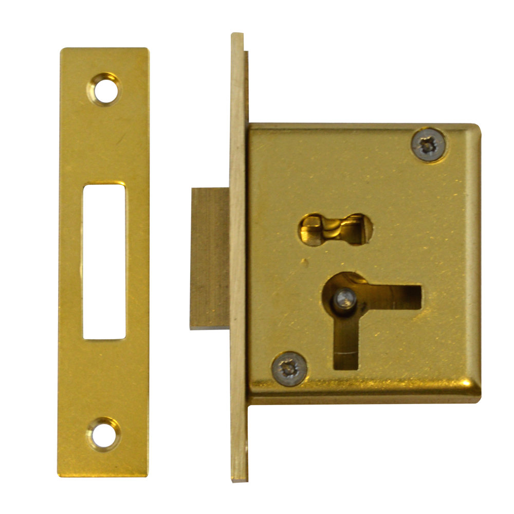 ASEC 15 4 Lever Cut Cupboard Lock 64mm Keyed To Differ Left Handed Pro - Satin Brass